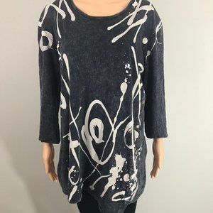 Grayish  black asymmetrical tunic